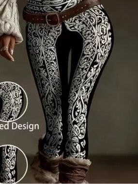 Black & White Print Women's Leggings